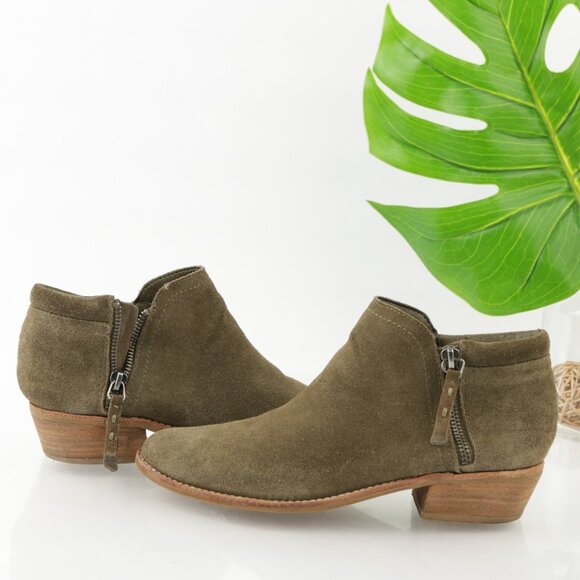 Steve Madden Womens Tobii Boot Size 6.5 Olive Suede Block Heel Bootie Comfy - Picture 7 of 13